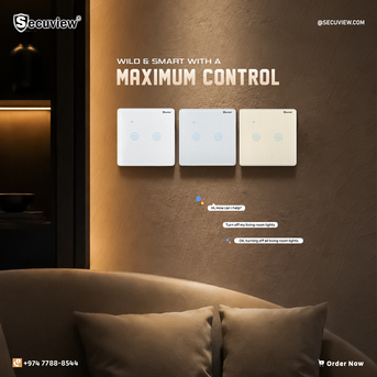Doha, Electronics, QAR 140,  Secuview Two Gang Brushed Panel Smart Switch With Plastic Border