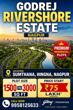 Nagpur, Residential Plots, INR 7500000,  1500 Sq. Feet,  Godrej Rivershore Estate &ndash; Experience Nature-Inspired Living