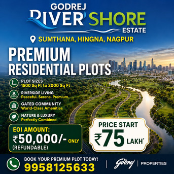 Nagpur, Residential Plots, INR 7500000,  1500 Sq. Feet,  Godrej Rivershore Estate &ndash; Experience Nature-Inspired Living