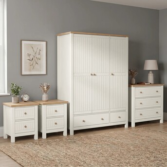 London, Furniture, GBP 529,  Linra White 4 Piece Painted Bedroom Set With Two Bedside Tables