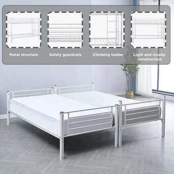 Muharraq, Furniture, BHD 49,  🛏️ BUNK BED FOR SALE – Modern White Metal Frame Home Centre