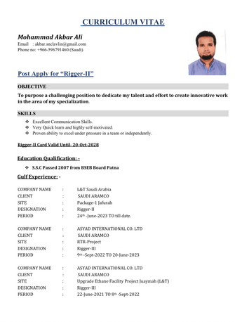 Dammam, Job Seekers, Rigger 2