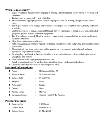 Dammam, Job Seekers, Rigger 2