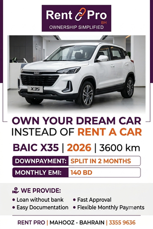 Mahooz, Vehicles, Cars & Trucks , BHD 1,  Beijing BJ 212,  2026,  Automatic,  3600 KM,  Baic X35 -  - Installments Available