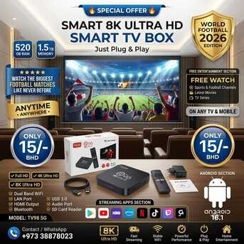 Manama, Tablet Computers, BHD 15,  NEW Boxpack Smart TV Box FREE LIVE TV Channels, Movies & Series (Just Plug & Play)