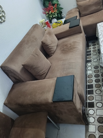 Jeddah, Furniture, SAR 350,  Clean Sofa Set Of 3+2+2+Square Seat With Onle Large & One Small Table For Sale