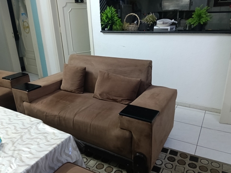 Jeddah, Furniture, SAR 350,  Clean Sofa Set Of 3+2+2+Square Seat With Onle Large & One Small Table For Sale