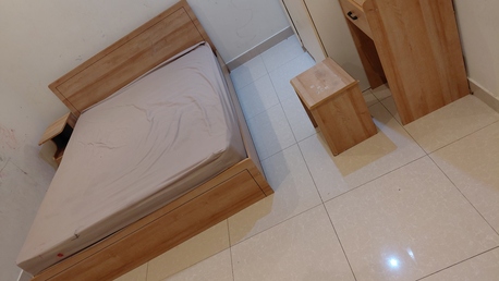 Khobar, Furniture, SAR 650,  Queen Size Bedroom Set HOMEBOX (08 Months Used) And IKEA Cupboard, Wall Mirror