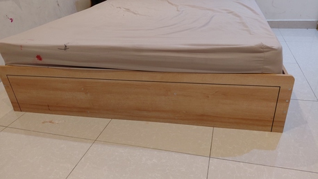 Khobar, Furniture, SAR 650,  Queen Size Bedroom Set HOMEBOX (08 Months Used) And IKEA Cupboard, Wall Mirror