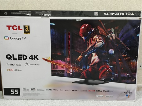 Al Dana, Electronics, SAR 700,  TCL 55" QLED 4K TV With Wall Bracket For Sale - Excellent Condition With