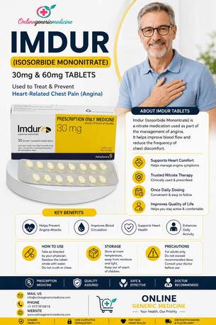 New York, Health & Beauty Items, USD 5,  Imdur 30mg Tablet, Imdur 60mg Tablet, Isosorbide Mononitrate