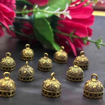 Madurai, Jewelry, INR 20,  Antique Gold Jumka Caps For Jewelry Making | Ray Aari Shop