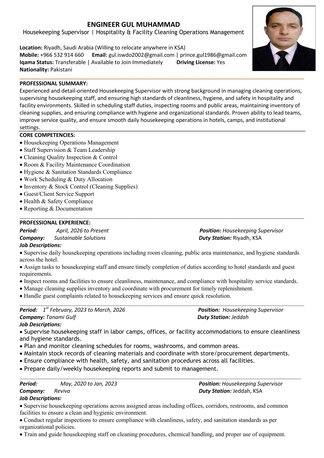 Riyadh, Job Seekers, Housekeeping Supervisor