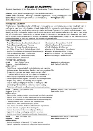 Riyadh, Job Seekers, Project Coordinator
