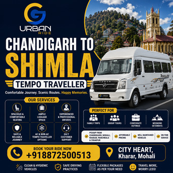 Chandigarh, Travel, Chandigarh To Shimla Tempo Traveller Booking
