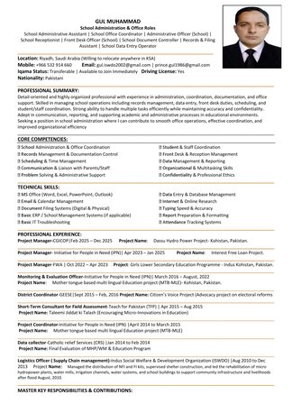 Riyadh, Job Seekers, School Administrator