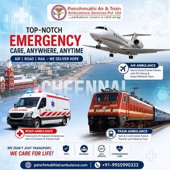 Chennai, Health, Panchmukhi Low Cost Air Ambulance In Chennai- Comfortable Emergency Transportation