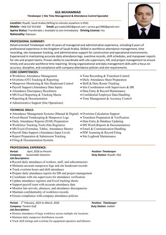 Riyadh, Job Seekers, Timekeeper