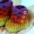 GBP 6,  Crocodile Stitch Booties Pattern Bonitapatterns.com