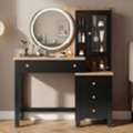 GBP 249,  Linra Black Dressing Table With LED Mirror And Storage