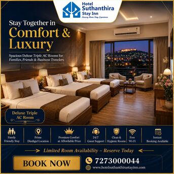 Mumbai, Travel, Luxury Triple AC Rooms In Dindigul | Hotel Suthanthira Stay Inn