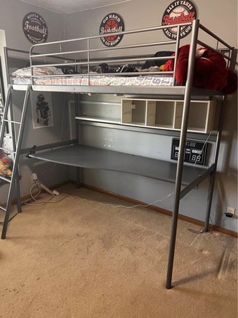Al Malaz, Furniture, SAR 350,  IKEA Loft Bed Frame With Mattress