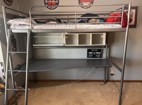 Al Malaz, Furniture, SAR 350,  IKEA Loft Bed Frame With Mattress