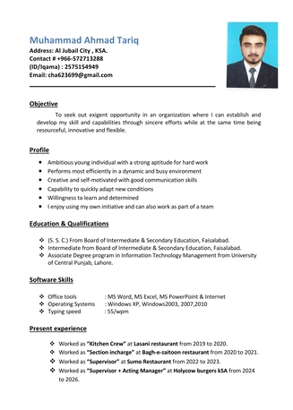 Jeddah, Job Seekers, Fast Food, Pizza Making, Cashier Anything