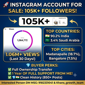 Riyadh, Photo & Video, SAR 5000,  Instagram Id Sale Person Dm Msg 9182331041 & Rockyfiroz143 Or 0552351496 🚀 INSTAGRAM ACCO