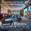 BHD 32,  Brand New 4K Smart Android WIFI Projector (Built-In Play Store) Mobile Screen Sharing
