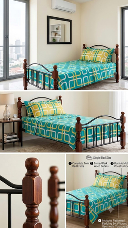 Jubail, Furniture, SAR 170,  Single Bed With Mattress For Sale &ndash; Jubail