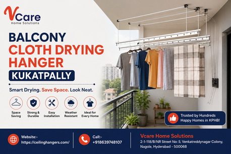 Hyderabad, Interior Design, Balcony Cloth Drying Hanger Kukatpally &ndash; Space-Saving Solutions