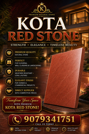 Mumbai, Interior Design, Kota Red Stone