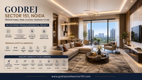 Noida, Real Estate For Sale, INR 20000000,  2 BR,  1234 Sq. Feet,  Invest In Godrej Sector 151 &ndash; Upcoming Luxury Apartments In Noida