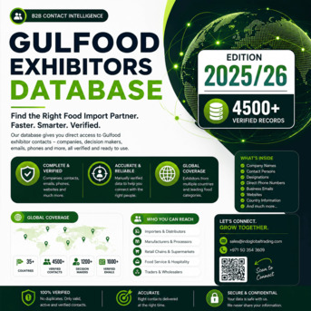 Dubai, Business, Gulfood Exhibitors Database 2025/26 | 4,500+ Verified Business Contacts
