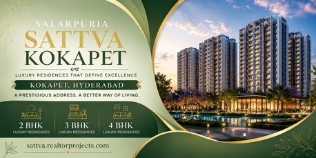 Hyderabad, Real Estate For Sale, 4 BR,  12345 Sq. Meter,  Salarpuria Sattva Kokapet &ndash; Luxury Living In Hyderabad