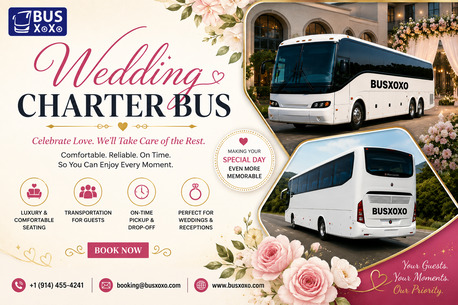New York, Travel, Spacious And Comfortable New Jersey Charter Bus For Easy Wedding Travels