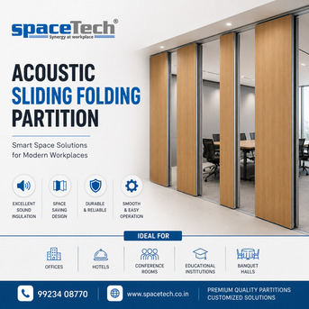 Pune, Interior Design, Acoustic Sliding Folding Partition - SpaceTech