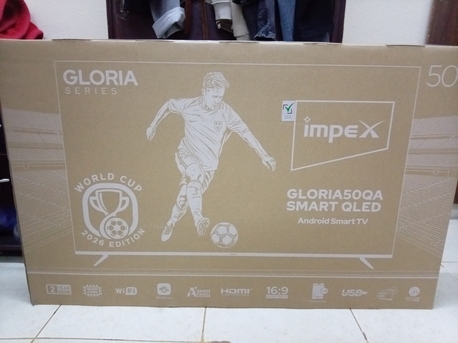 Jubail, Electronics, SAR 749,  Brand New Impex Gloria 50" 4K QLED Android Smart TV (Unopened Box + Warranty)
