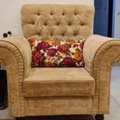 SAR 2000,  Sofa 7 Seater With Beautiful Table & Cushions - Beige Color- Sofa Quality Excellent