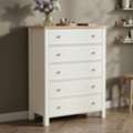 GBP 149,  Linra White Tall Painted 5 Drawer Chest Of Drawers