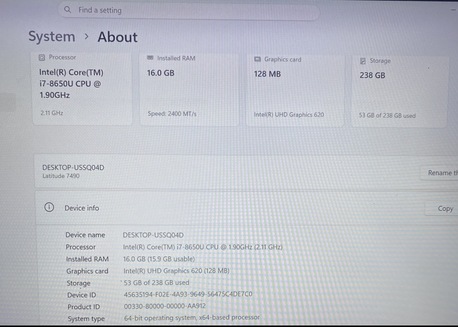 Riyadh, Computers, SAR 900,  Dell I7-8th,16GB RAM, Windows 11 Pro Excellent Performance