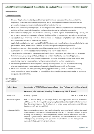 Al Wajh, Job Seekers, Planning And Scheduling Engineer