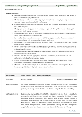 Al Wajh, Job Seekers, Planning And Scheduling Engineer