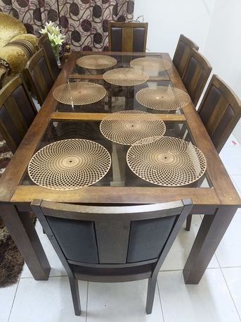 Al Safa, Furniture, SAR 550,  8 Seater Dining Table For Sale(very Good Condition)