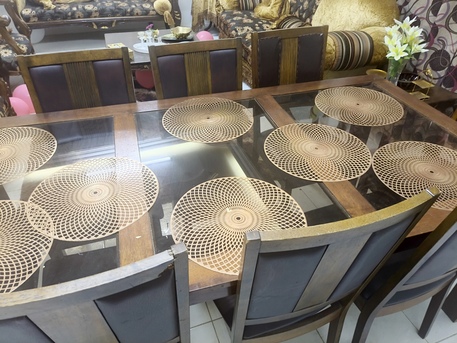 Al Safa, Furniture, SAR 550,  8 Seater Dining Table For Sale(very Good Condition)