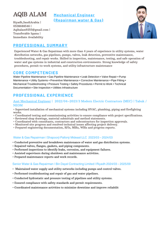 Riyadh, Job Seekers, I Am Looking For A Mechanical Engineer Job