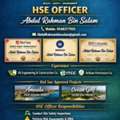 Hse Officer Cv With Nebosh Certificate Transferable Iqama