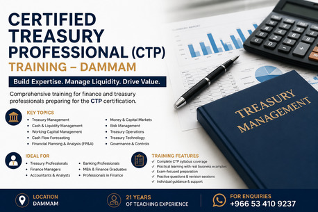 Dammam, Lessons Offered, Certified Treasury Professional (CTP) Training &ndash; Dammam
