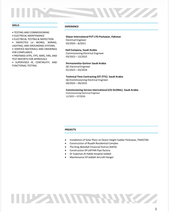 Jeddah, Job Seekers, Commissioning Electrical Engineer